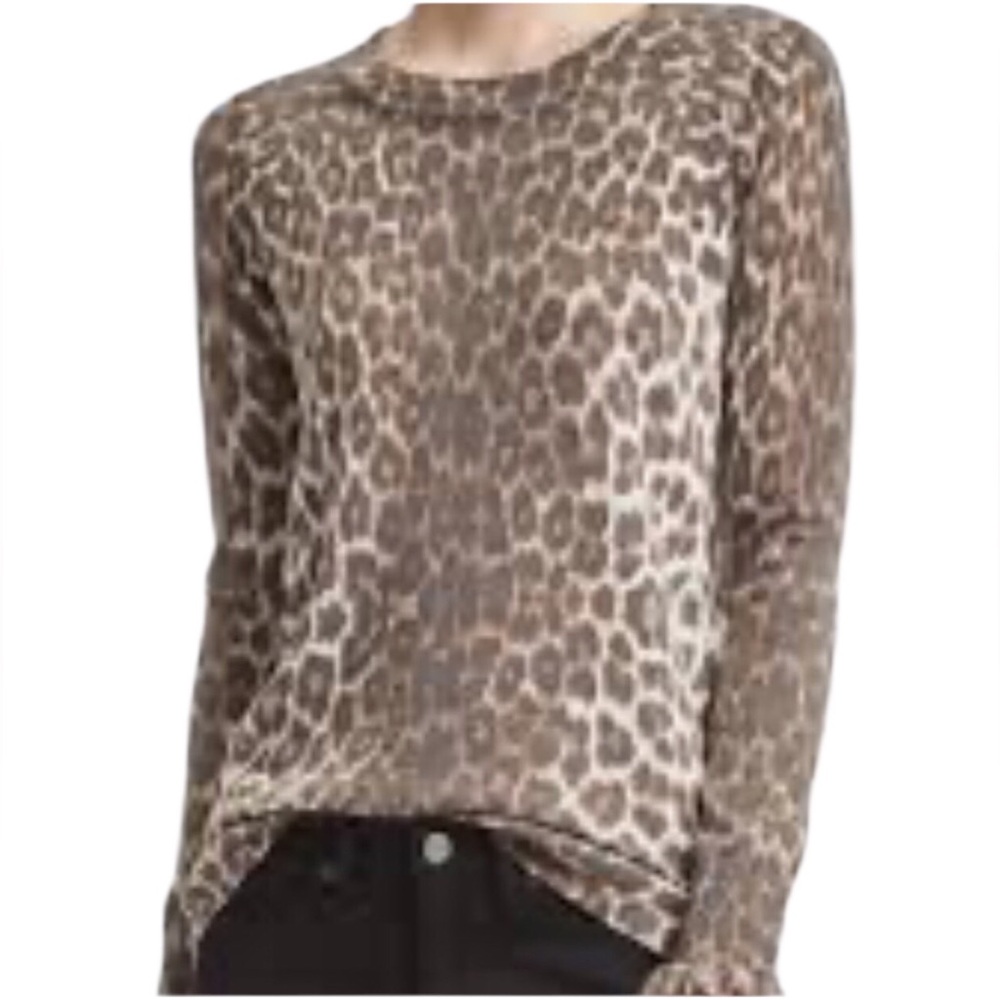 WOOL Banana Republic Leopard Print Fancy Cuff Sweater - Picture 6 of 6